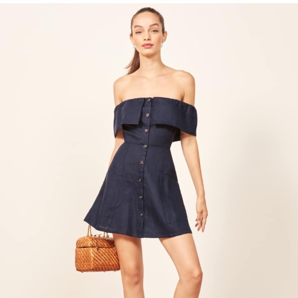 Reformation Landy dress size 2 navy